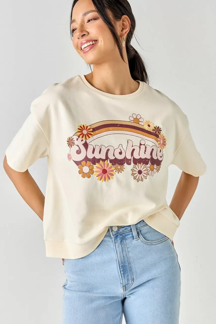 Francesca's Sunshine Rainbow Graphic Tee