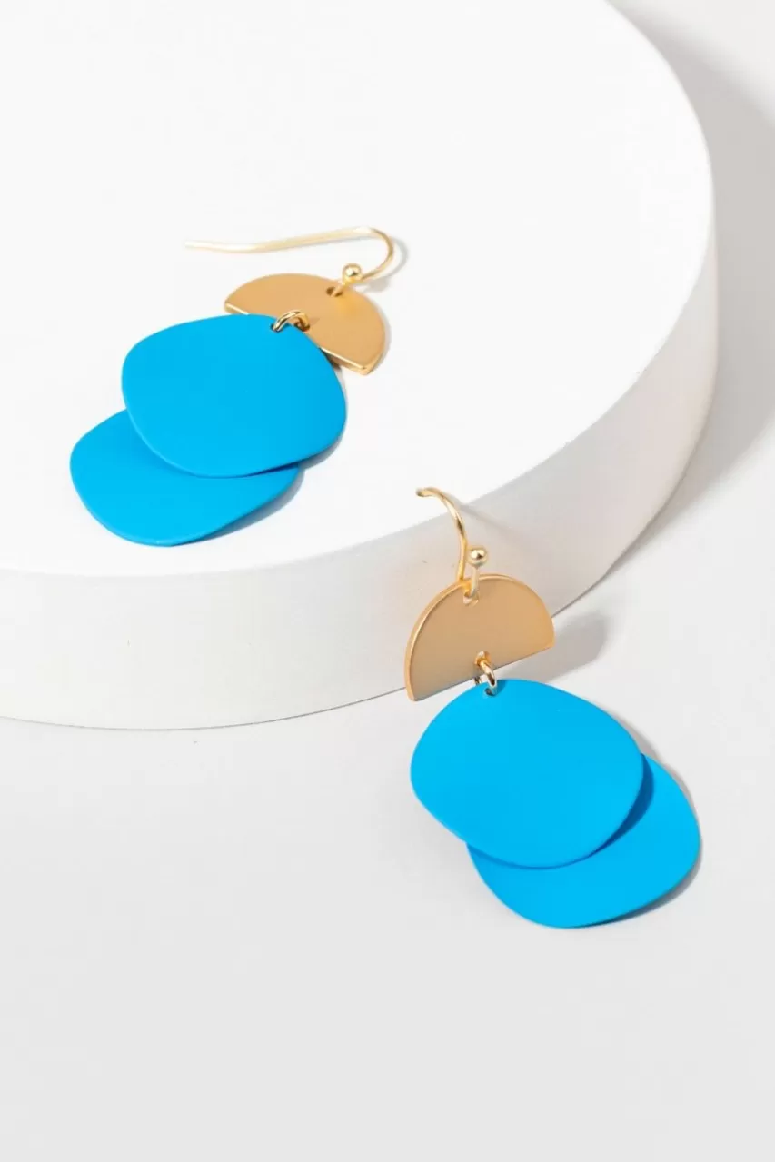 Francesca's Tammy Matte Painted Double Circle Drop Earrings