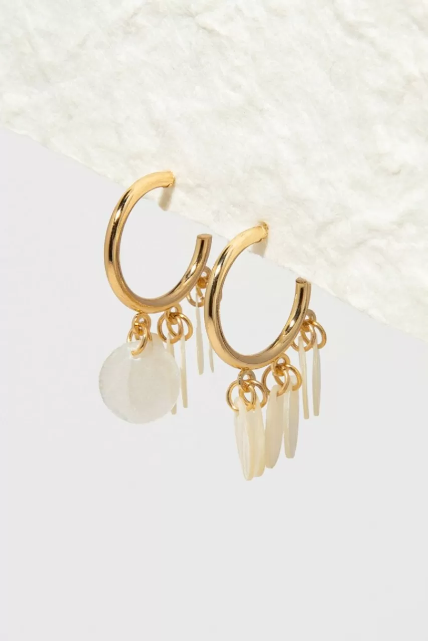 Francesca's Tarina Shell Charms Hoop Earrings