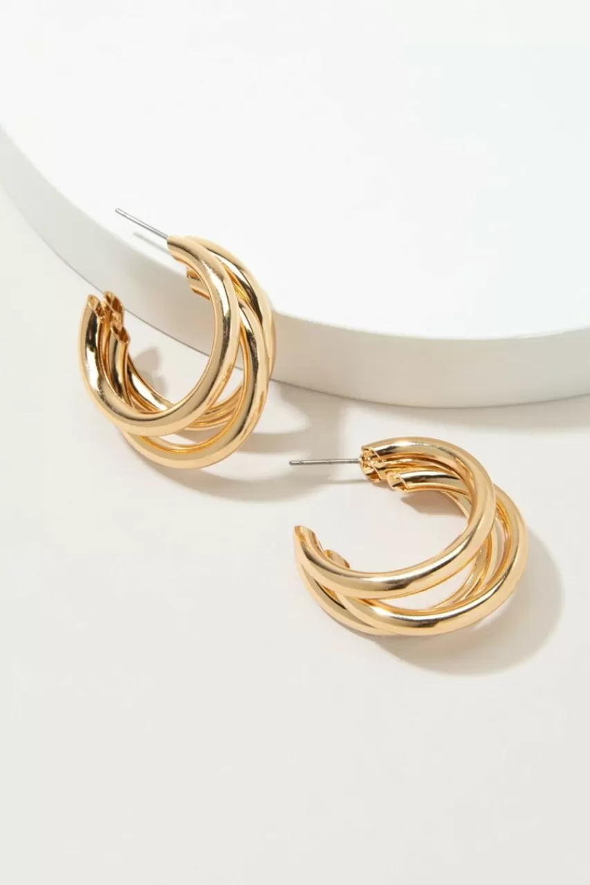 Francesca's Tera Tube Loop Hoop Earrings