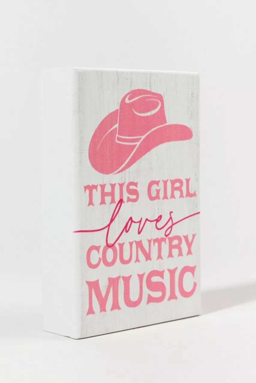 Francesca's This Girl Loves Country Music Box Sign