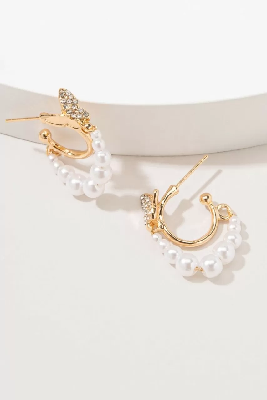 Francesca's Valentina Cz Butterfly Hoop Earrings