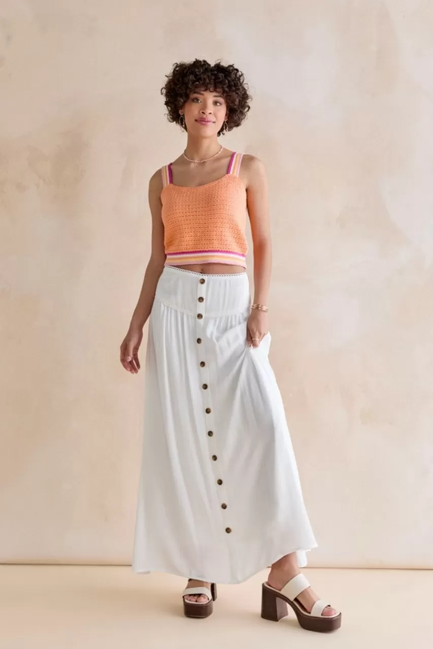 Francesca's Vanessa Button Down Swift Maxi Skirt