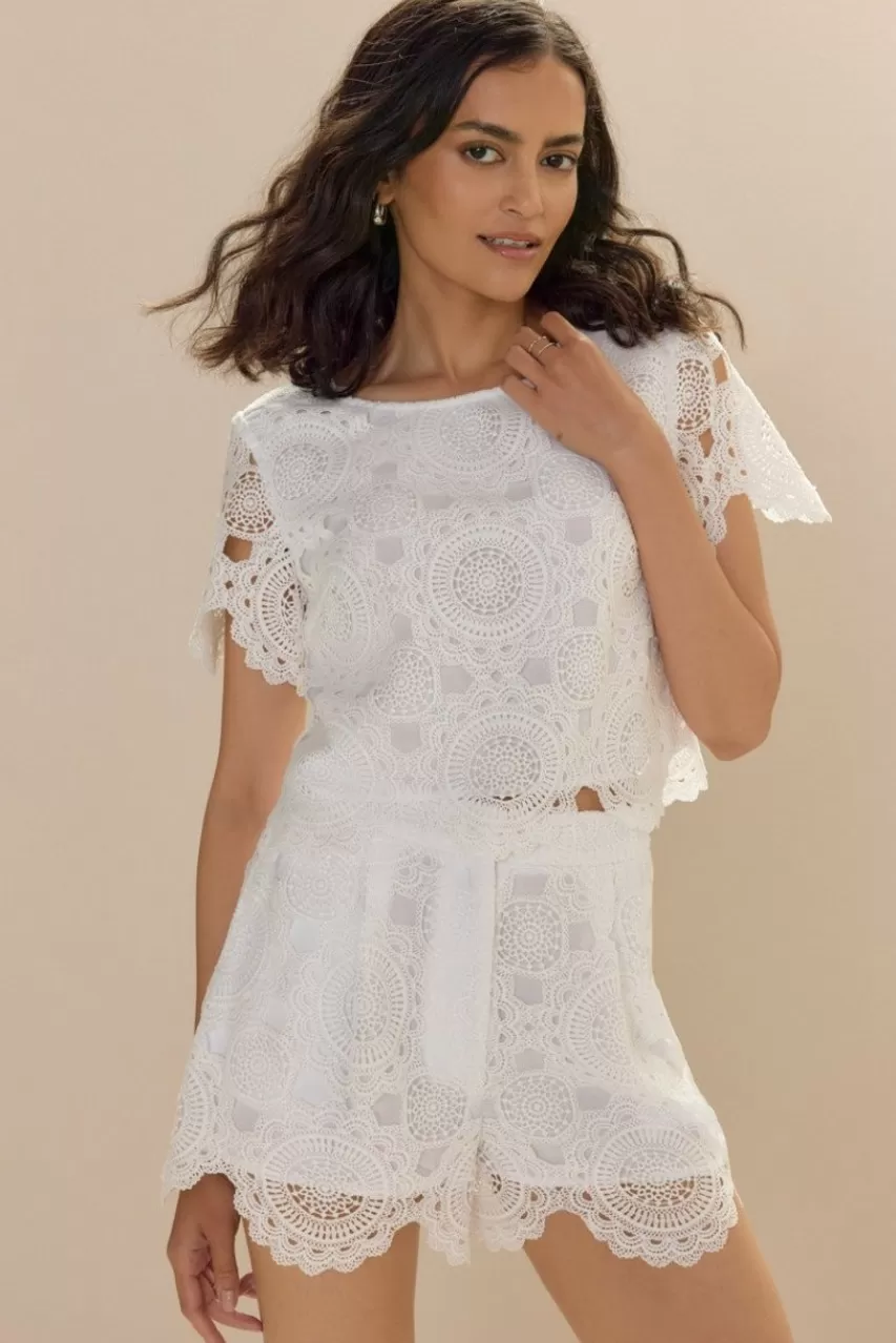 Francesca's Vanessa Embroidered Lace Shorts