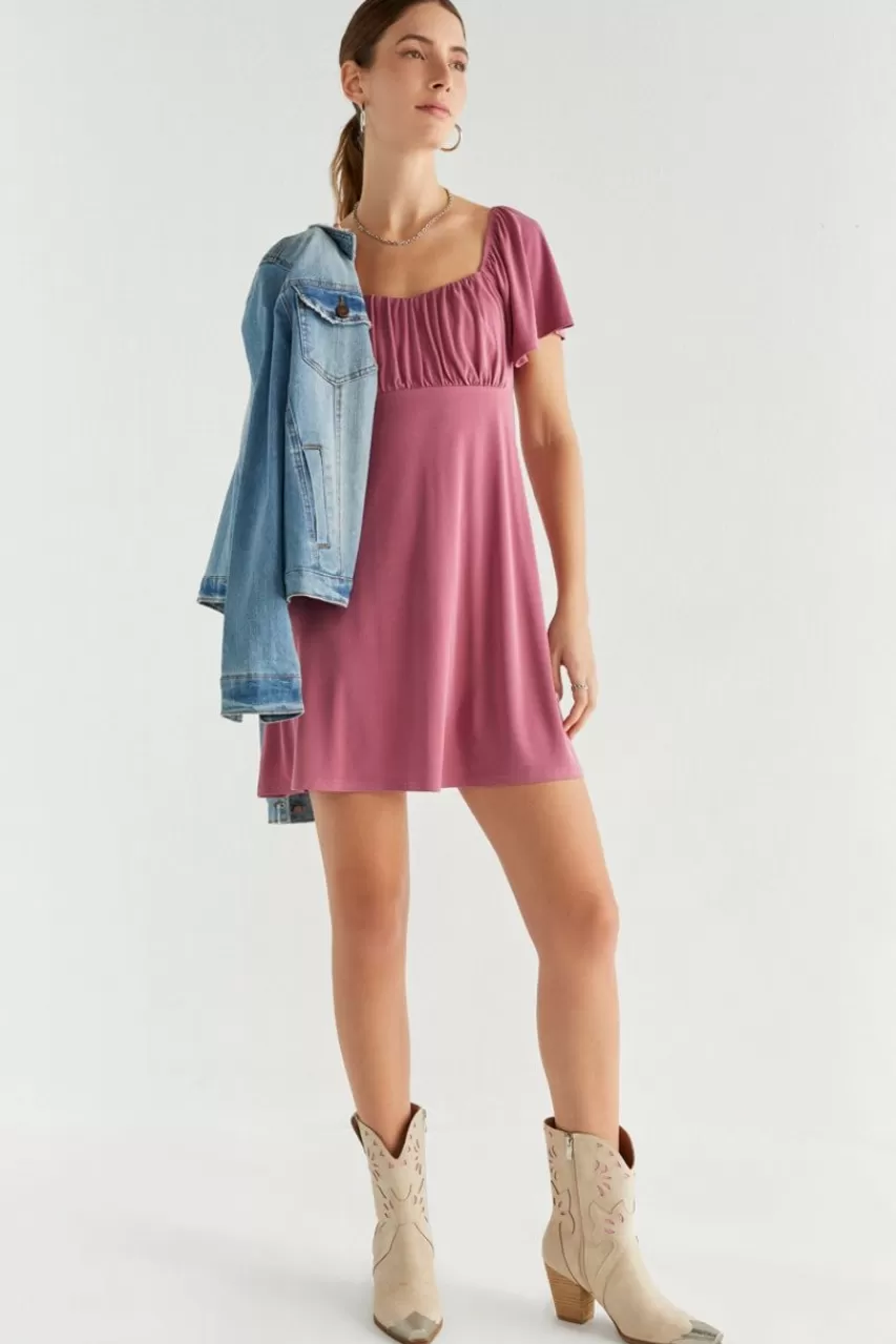 Francesca's Velencia Ruched Mini Dress