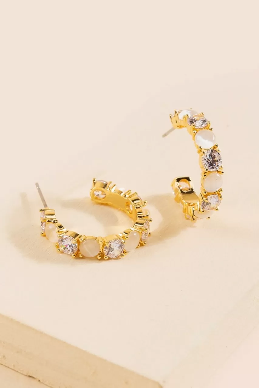 Francesca's Veronica Pave Crystal Huggie Hoop Earrings