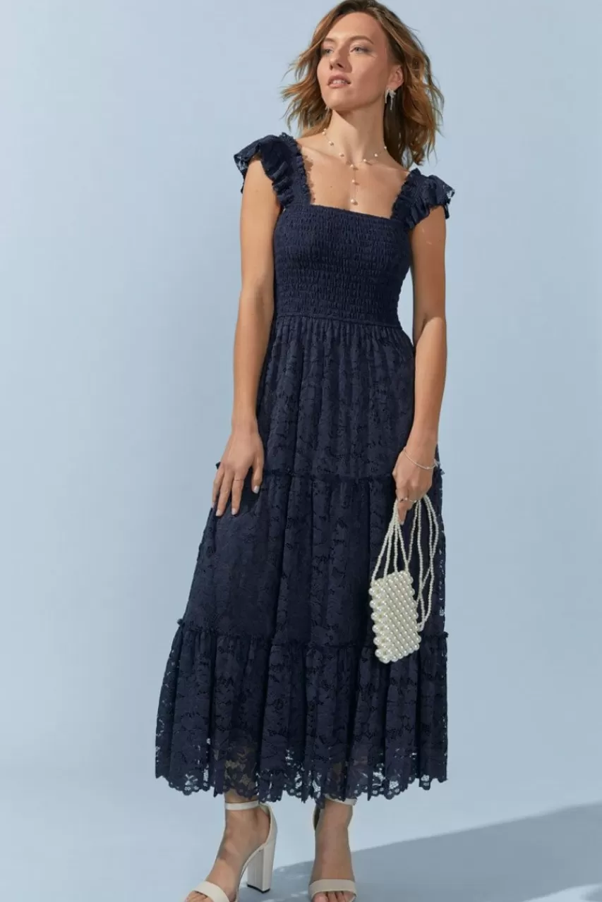 Francesca's Vickie Lace Tiered Maxi Dress