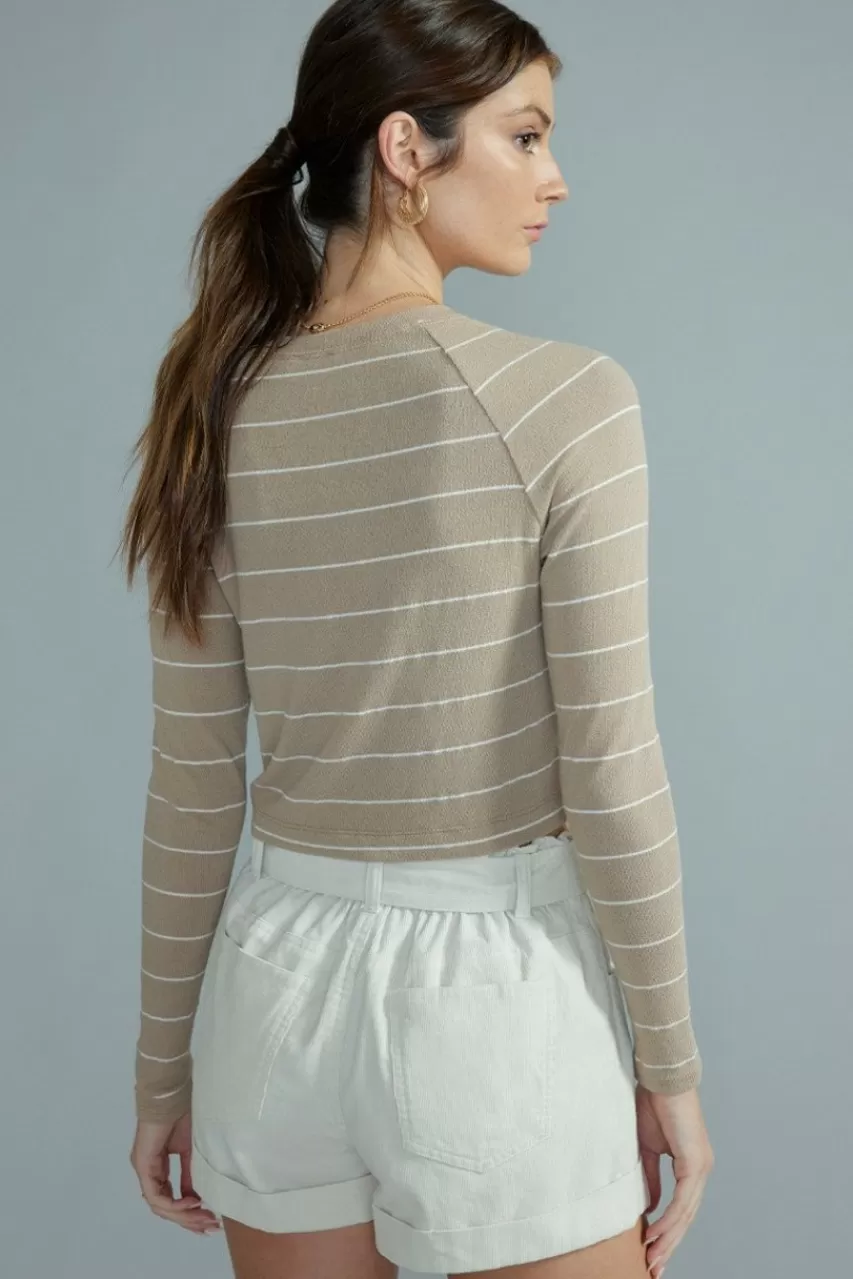 Francesca's Willow Crew Neck Striped Tee