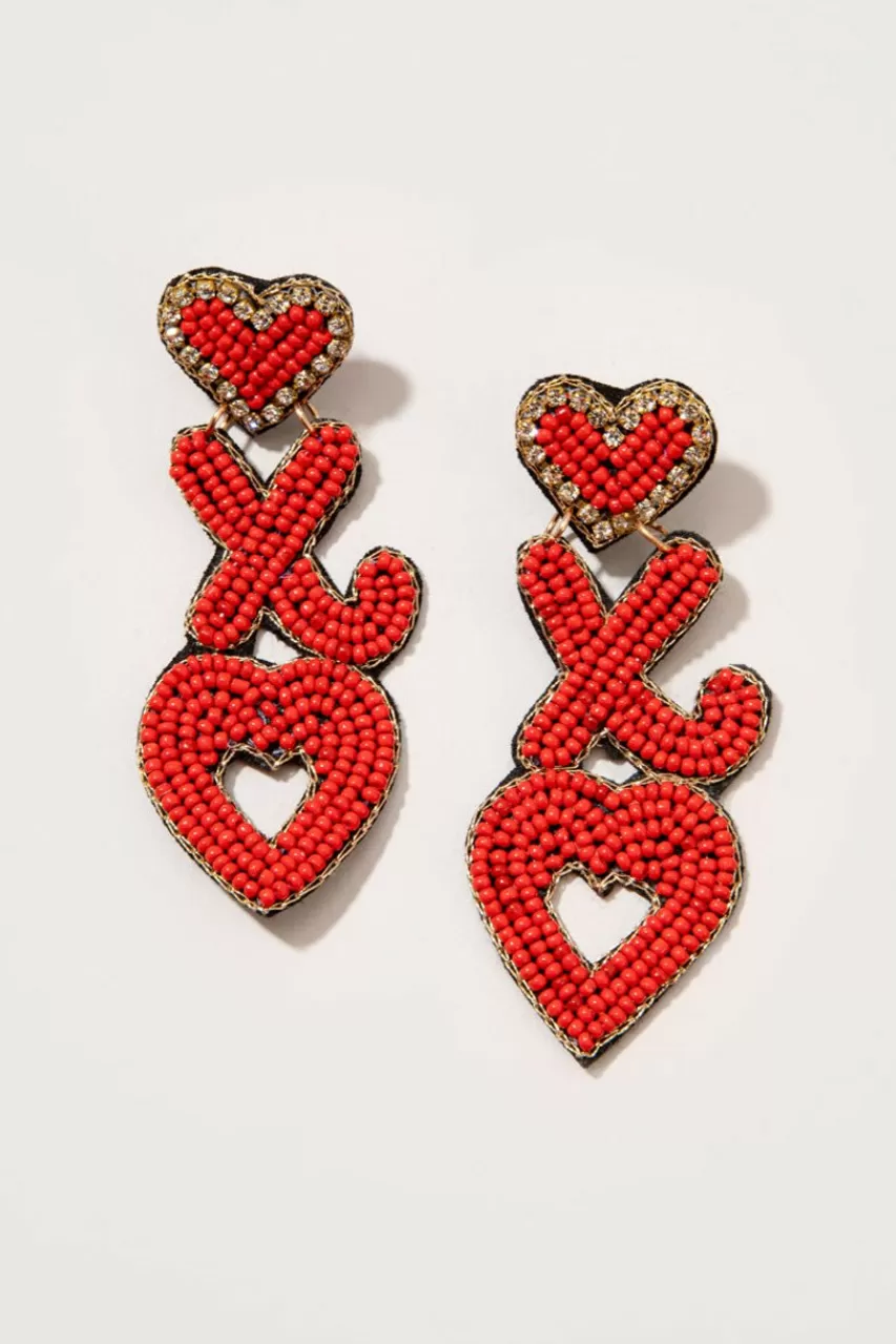 Francesca's Xo Chandelier Seedbead Earrings