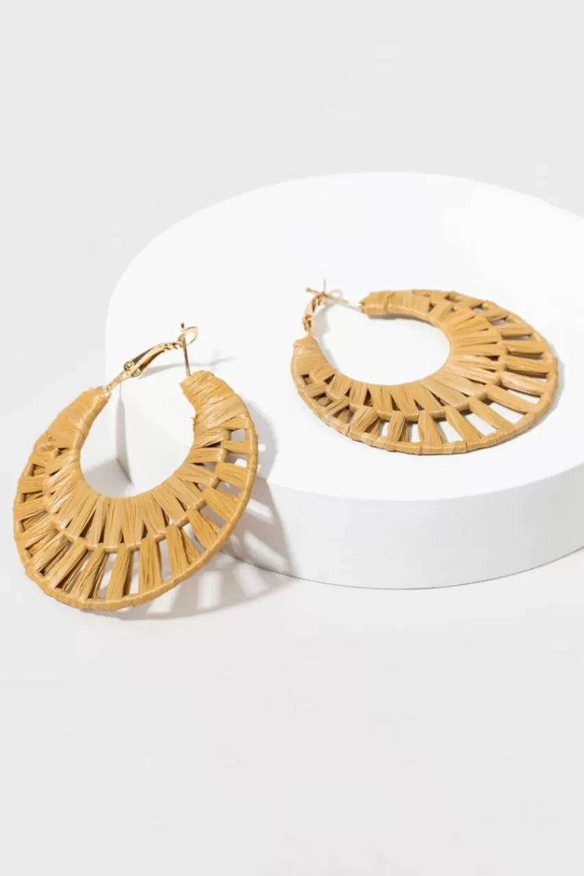 Francesca's Yvette Raffia Hoop Earrings