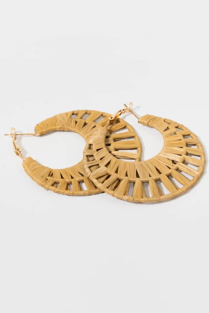 Francesca's Yvette Raffia Hoop Earrings