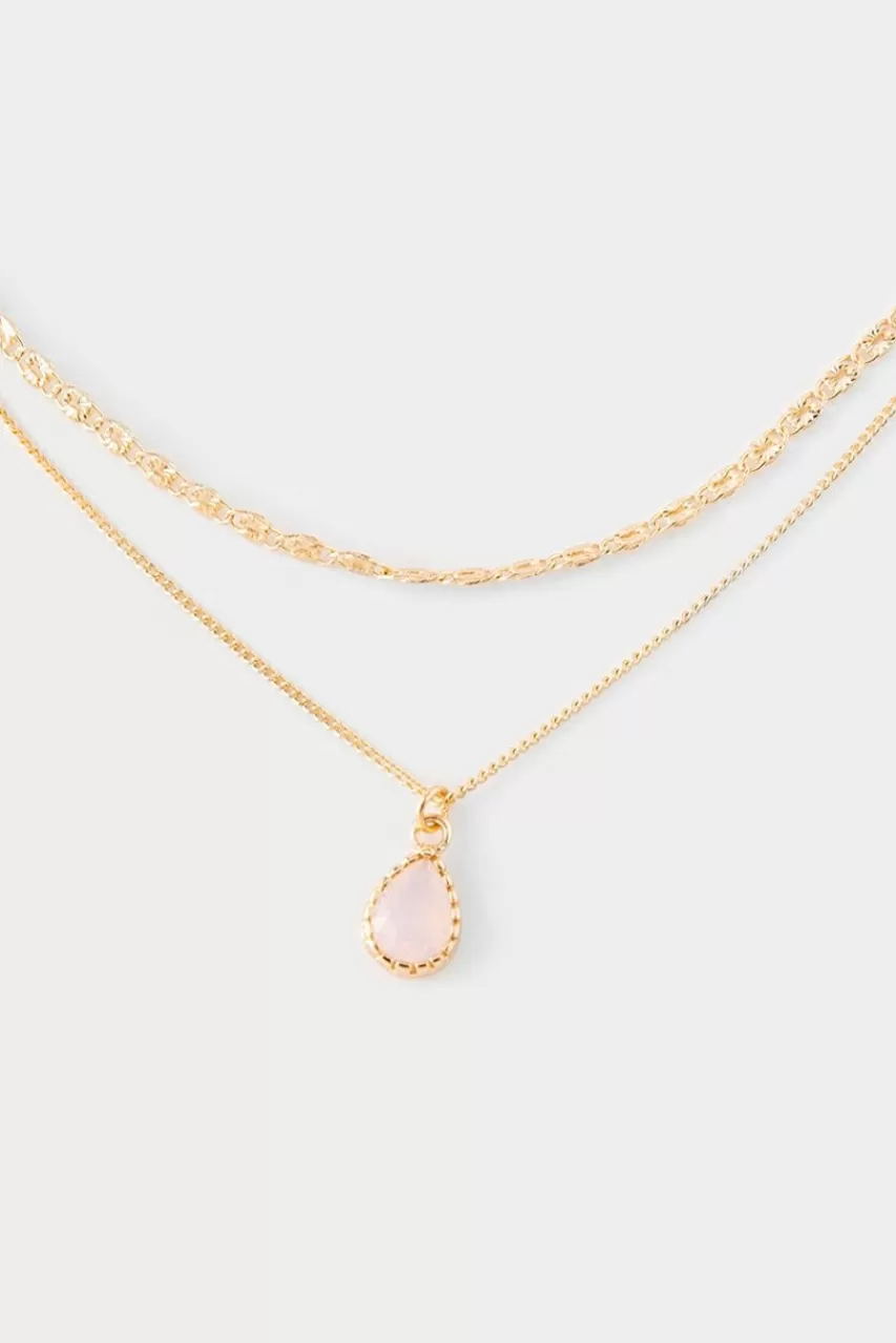 Francesca's Zoe Teardrop Pendant Layered Necklace