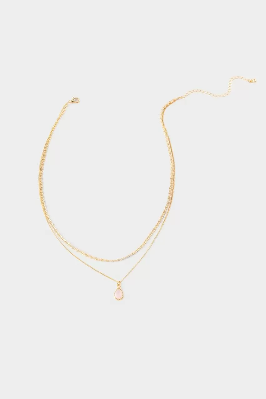 Francesca's Zoe Teardrop Pendant Layered Necklace